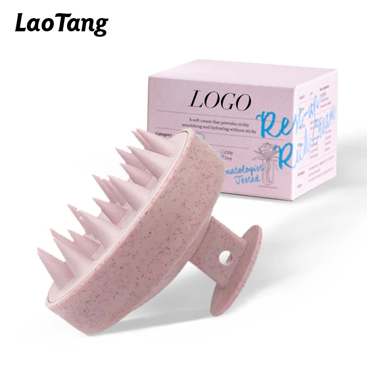 Compact Eco-Friendly Soft Silicone Scalp Massager Comb Cushioned Handheld Hair Shampoo Brush with Vent Custom Logo Bath Brushes