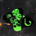 Leading Technology Custom Personalized Style Glowing-in-Dark Celluloid Sheet New Design Skull Image Print 0.71mm Guitar Pick Set