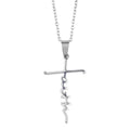 Stainless Steel Catholic Crucifix 40*25mm Silver Cross Pendant Necklace