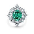 New Luxury Fashion 8*10mm Oval Cut Green High Carbon Zirconia 925 Silver Ring for Women