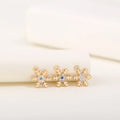 Factory Wholesale 14K Gold Plated Inlaid White Blue Green Zircon Snowflake Shape Charm Pendant DIY Jewelry Accessories