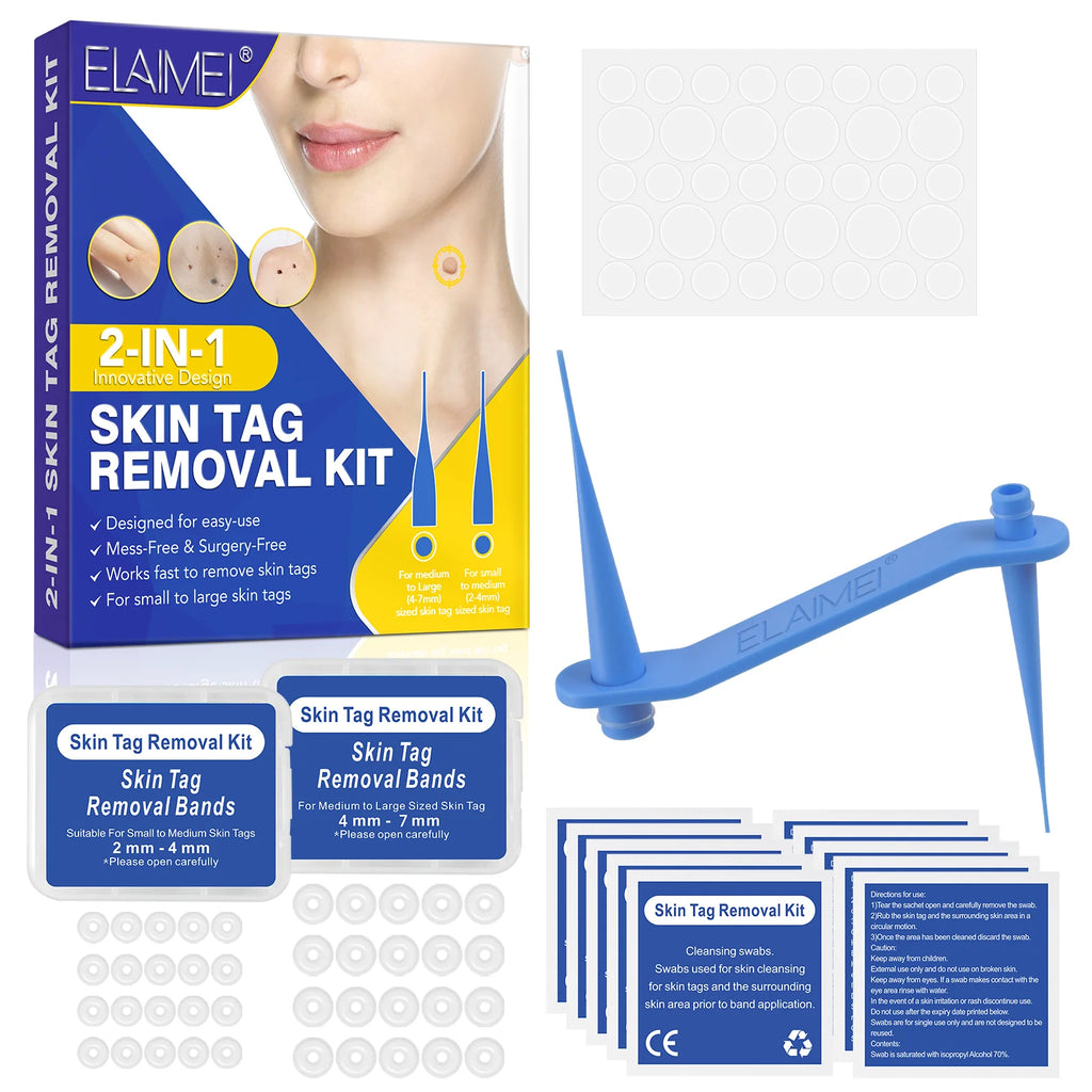 ELAIMEI Hot Sale Body Mole Wart Remover Equipment Herbal Instant Micro Skin Tag Removal Tool Kit for Skin Care Solution