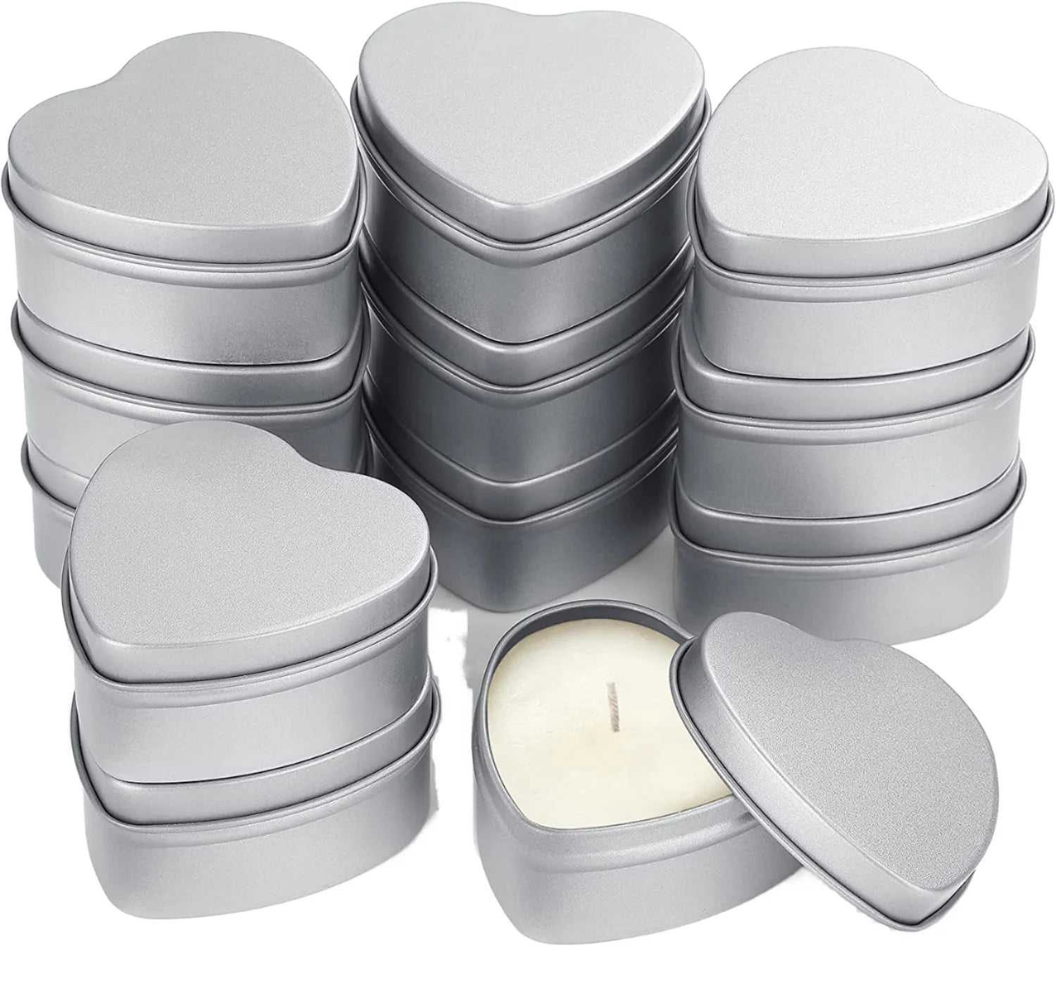 Tinplate Necklace Jewelry Storage Box Aromatherapy Candle Jar Heart-shaped Gift Packaging Frosted Iron Box