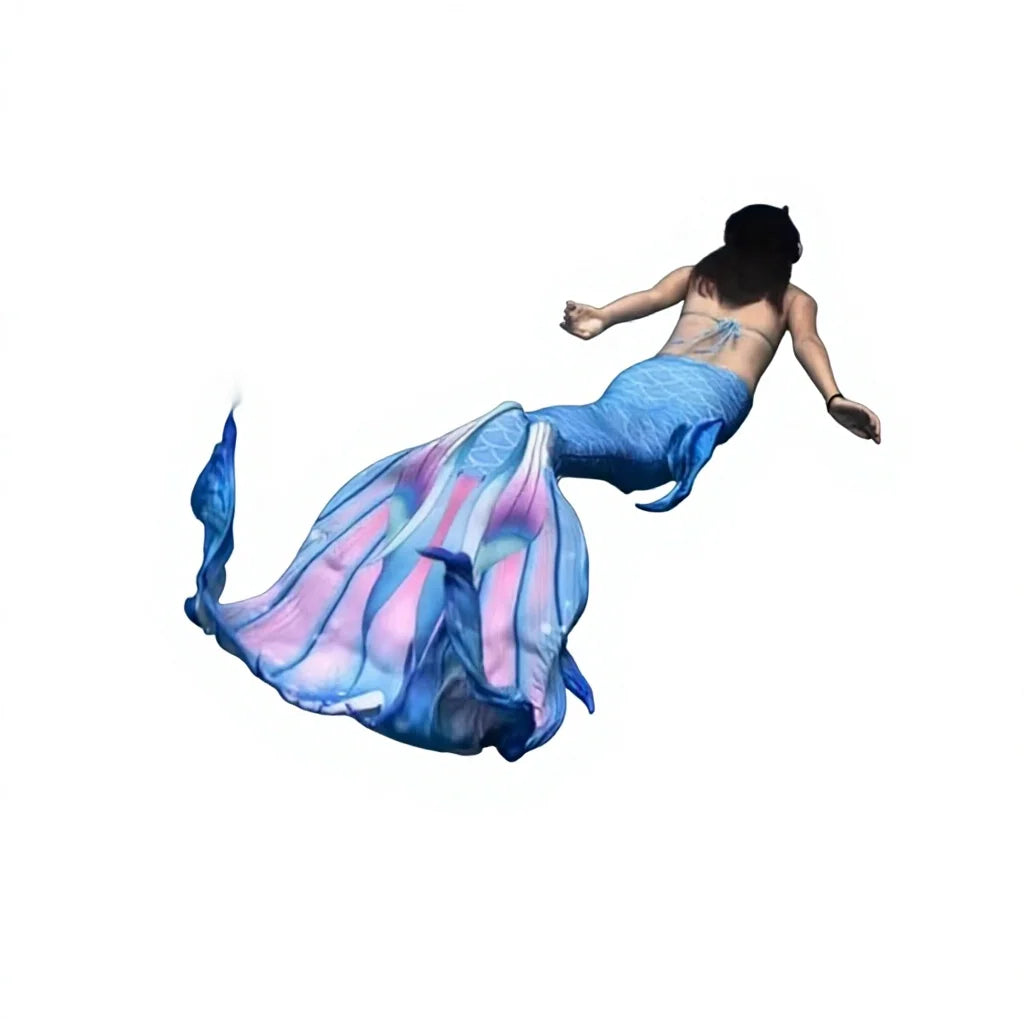 High Quality Mermaid Skin Tail Costume Bikini 2 Piece Set with Print You Can Swim in with New Stream