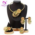 MEIZI Jewelry  Fashion Gold Plated Flower Jewelry Sets for Women Tend New Wedding Banquet Party Adorn