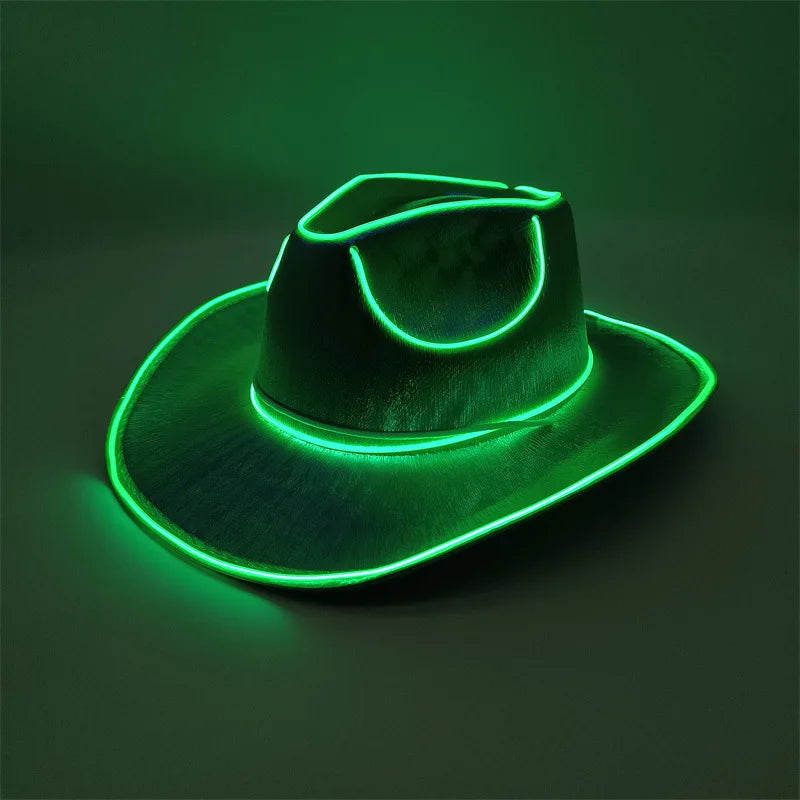 Colorful Silver Pink Sequins Glow Hat New Plastic Cowboy Topper Hat for Street Dance Activity and Birthday Party
