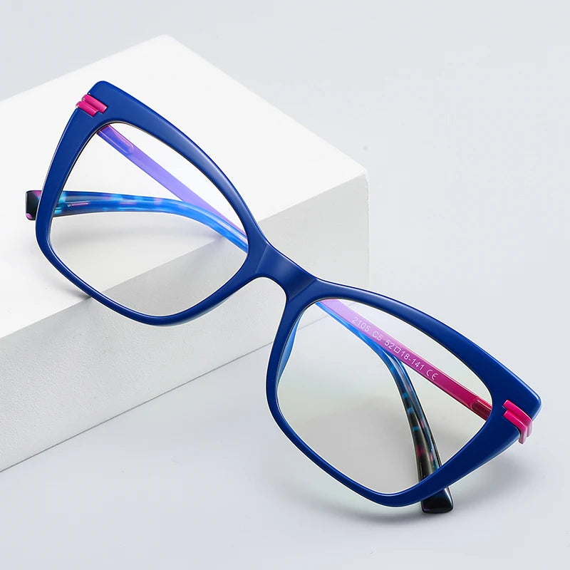 Newest Cat Eye TR90 Metal Anti-Blue Light Glasses for Women Computer Optical Glasses Spectacle Frame Eyewear