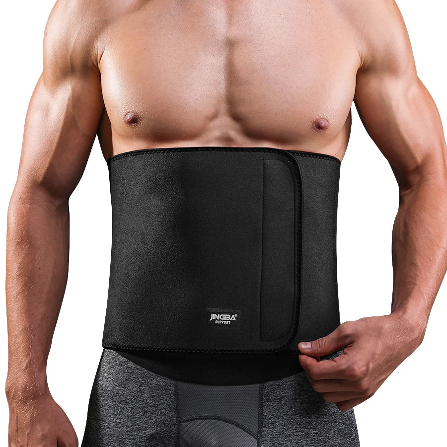 JINGBA Wholesale Adults Workout Running Slimming Wide Waist Trainer Neoprene Sweat Waist Belt Band for Men Women