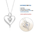DY866 925 Sterling Silver Heart Pendant Necklace with Zircon Elegant Wedding Jewelry Gift for Women for Mother on Mothers Day