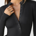 OEM ODM Spring Summer Plain Turtleneck Neck Slim Fit Long Sleeves Front Button Cropped Cardigan Crop Top Women Ribbed Top