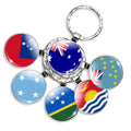 Wholesale Souvenir Flag Keyring Minimal Design Glass Dome Kiribati Tuvalu Samoa New Zealand Australia Custom Flag Key Chain