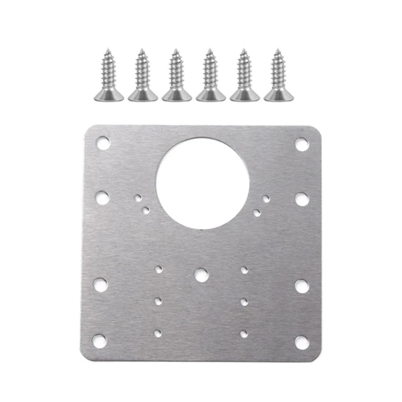 Steel Kitchen Cupboard Door Hinge Repair Kit with Mounting Plate Screws Flat Fixing Brace Brackets Packed in Bag