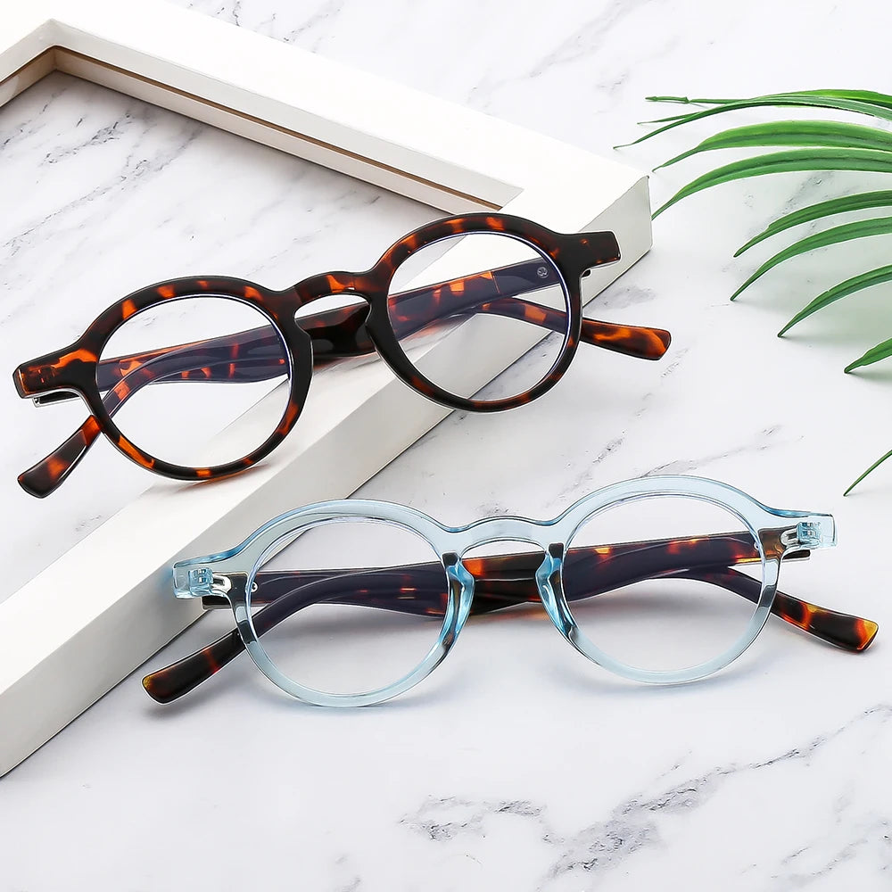 Unisex Vintage Trend Eyeglasses Simple Frame Anti-Blue Light Anti-Radiation Fashionable PC Material Black Transparent Green