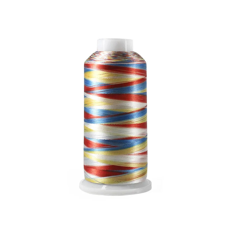 120d/2 100% Rayon Viscose Filament RainbowThread Dyed Multi Color High Temperature Resistant Mercerized Eco-Friendly Sewing