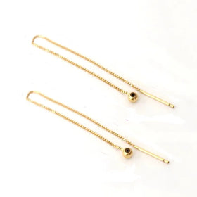 14K Gold Filled 0.7mm GF Box Chain 3mm Silicone Beads Adjustable Earrings DIY Tarnish Resistant Jewelry Findings Accessories