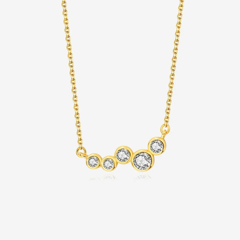 VIANRLA 925 Silver Dainty Womens Fashion Zircon Necklaces 18k Gold Plated Necklace Handmade Drop Shipping