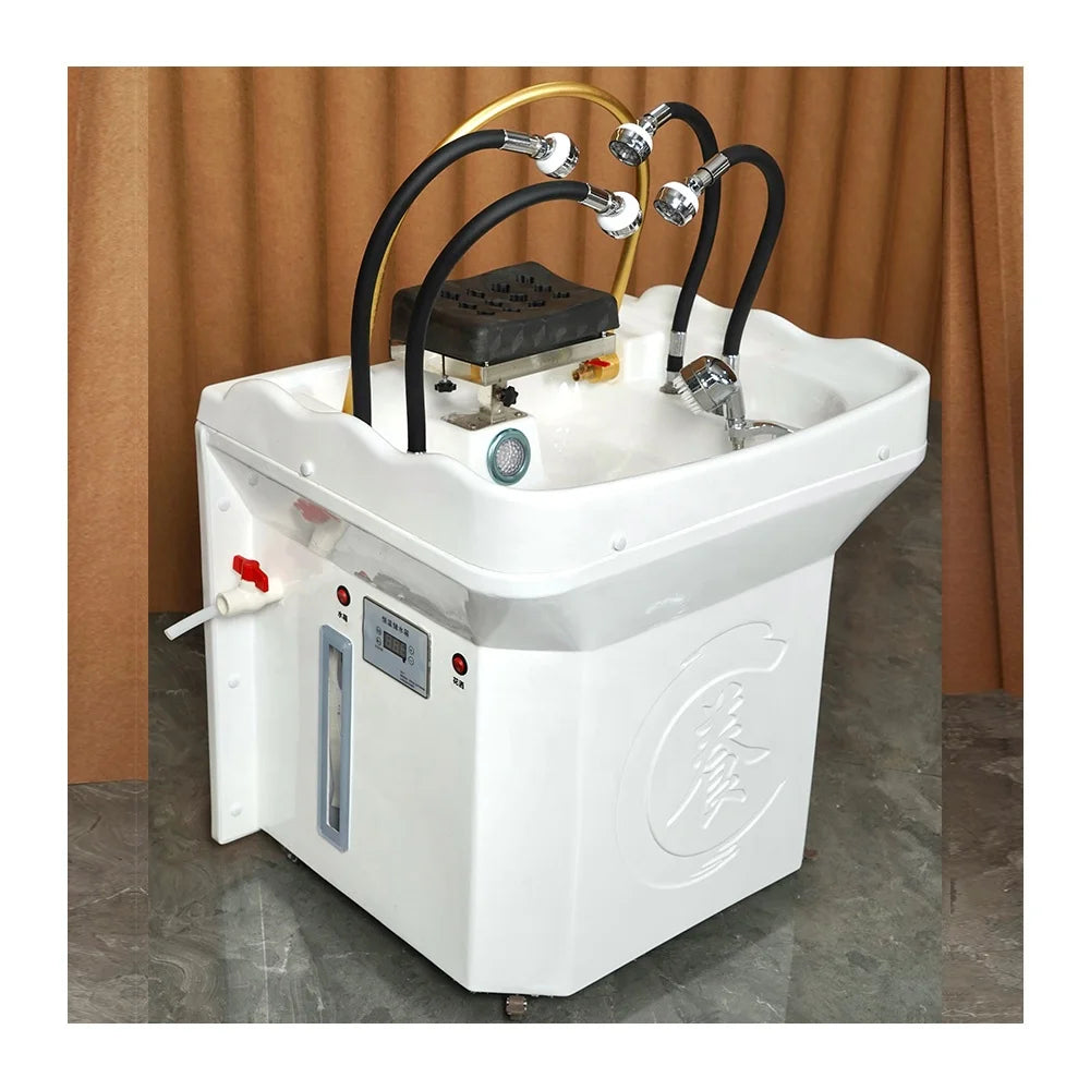 Modern Portable Shampoo Basin with 60L Water Tank Salon Furniture Moving Head Beauty Bed Accessories for Hair Salon Bathroom