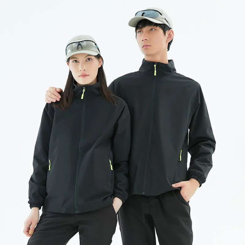 Men's Women's Waterproof Work Coat Windproof Collar Customizable Zipper Closure for Autumn Winter Tooling Work Clothes Jacket