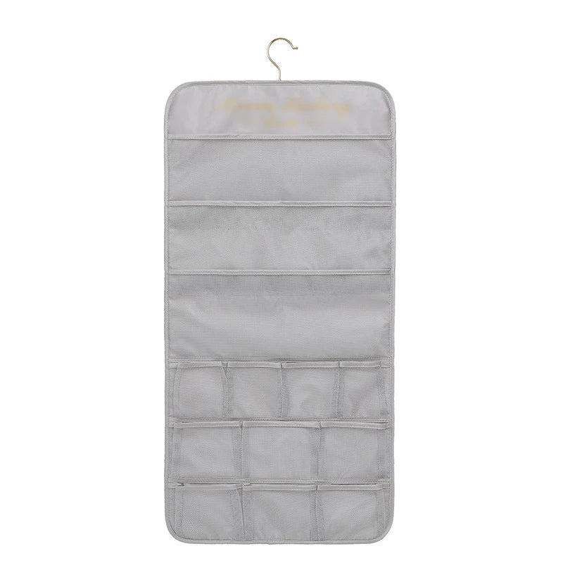 Multi-function Wall-Mounted Wardrobe Sock & Clothes Organizer Foldable Hanging Storage Bag with Non-Woven Fabric