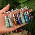 Silver Plated Classic Dragon Animal Skull Pendant Healing Crystal Hexagonal Point Pendulum DIY Jewelry for Children's Women's