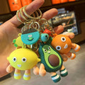 Wholesale Cheap Pendant Decoration Cartoon Cute Kawaii 3D Fruit Keychain Rubber
