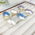 Fashion Jewelry Boho Style 18k Gold Plated Mother of Pearl Shell Rings Multi Color Seashell Ring Resizable for Female Gifts