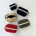 Customized Portable Canvas Cotton Tote Bag with Zipper Durable Reusable Japanese Storage Wash Cosmetic Case