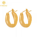 Wholesale Tarnish Free Waterproof Hyperallergic Jewelry Women Geometric Stainless Steel Gold Plated Hoop Huggies Earrings