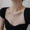 XL23317 Korean Style Hot Selling Simple Titanium Heart Necklace Popular Hollow Stainless Steel Adjustable Necklace for Women