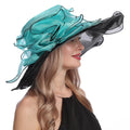 X1596 Women's Fashion Cloche Sun Hat 16cm Wide Brim Kentucky Hat Lady Millinery Fancinators for Outdoor Church Church Scenes