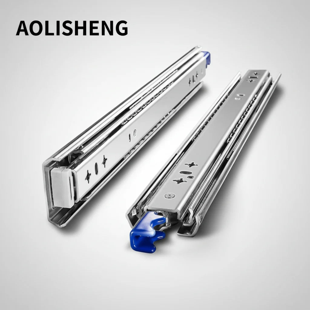 AOLISHENG Heavy Duty Locking Drawer Slides Full Extension 120kg Load Capacity for Kitchen Living Room Warehouse Cabinets (Cold