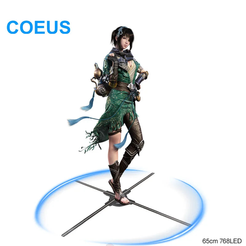 COEUS 65cm Wifi LED 3D Fan Hologram Projector Indoor/Outdoor Advertising Logo Light Lamp Remote Control 3D Display Equipment