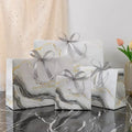 In Stock Marble Handbag Gift Bag Elegant Paper Packaging for Wedding Party with Ribbon