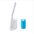 Wall-mounted Available Disposable Toilet Brush with Wand Cleaning Solution Contains with 8 Refills