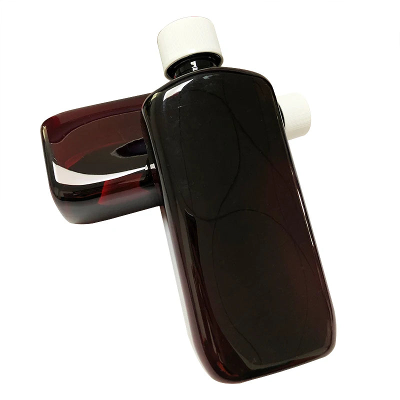 500ml Square16 Oz Amber Plastic Bottles with Screw Cap and CRC Cap and Red Cap