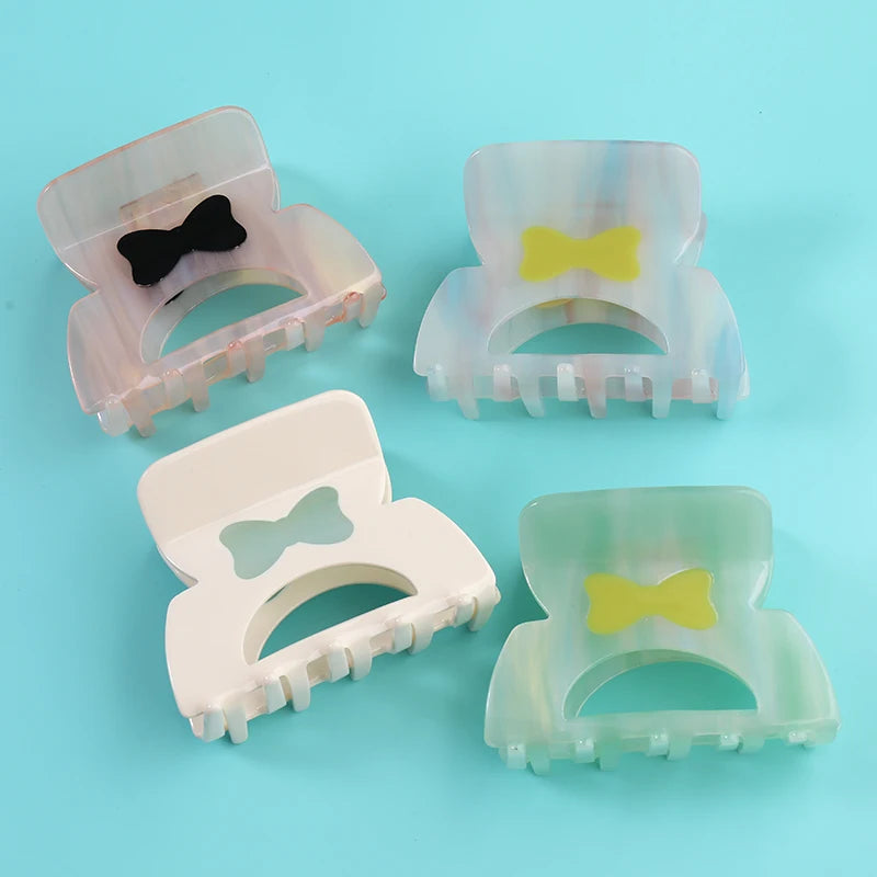 Midairy Factory Wholesale Korea High Texture Bow Hairpin Cute Sweet Shark Hair Claw Clips for Girls Accessories 80x55mm 4240