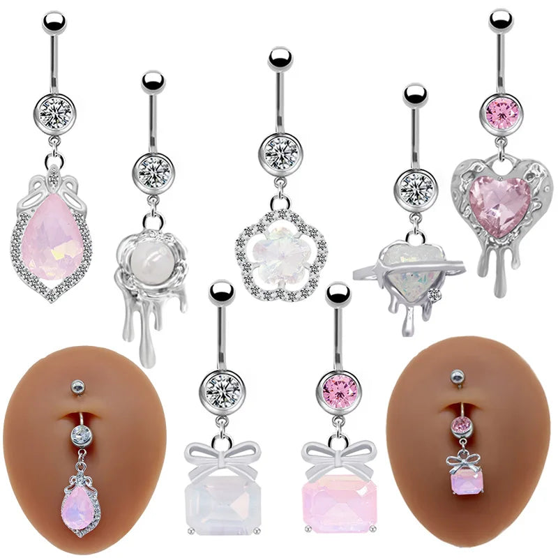 Gaby 14G Fashion Wholesale Surgical Stainless Steel Navel Belly Button Ring Bulk Body Piercing Nombril Jewelry for Women