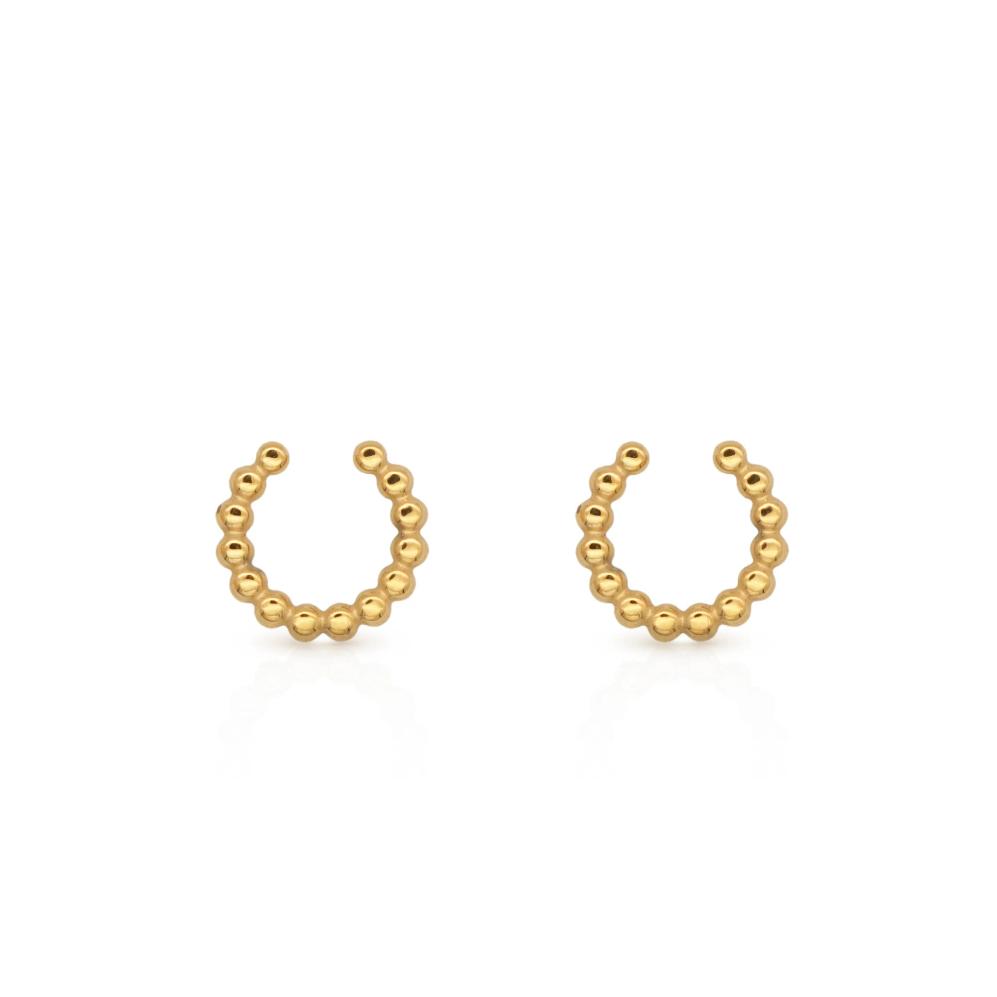Chris April in Stock PVD Gold Plated 316L Stainless Steel  Beads Ear Clips Simple Ear Cuff for Women