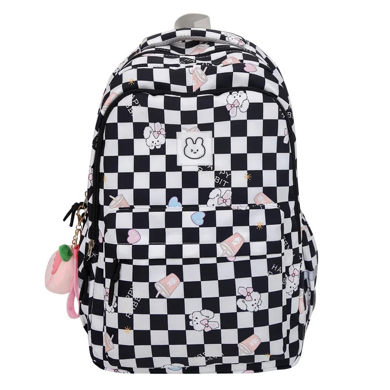 Large Capacity Waterproof Girls Backpack with Printed Logo Fashionable New Children's School Bag USB Zipper Closure Cross-Border