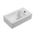 New Design Modern Hotel Use Bathroom Wall Hung Rectangular Hand Painted Single Hole Wash Basin