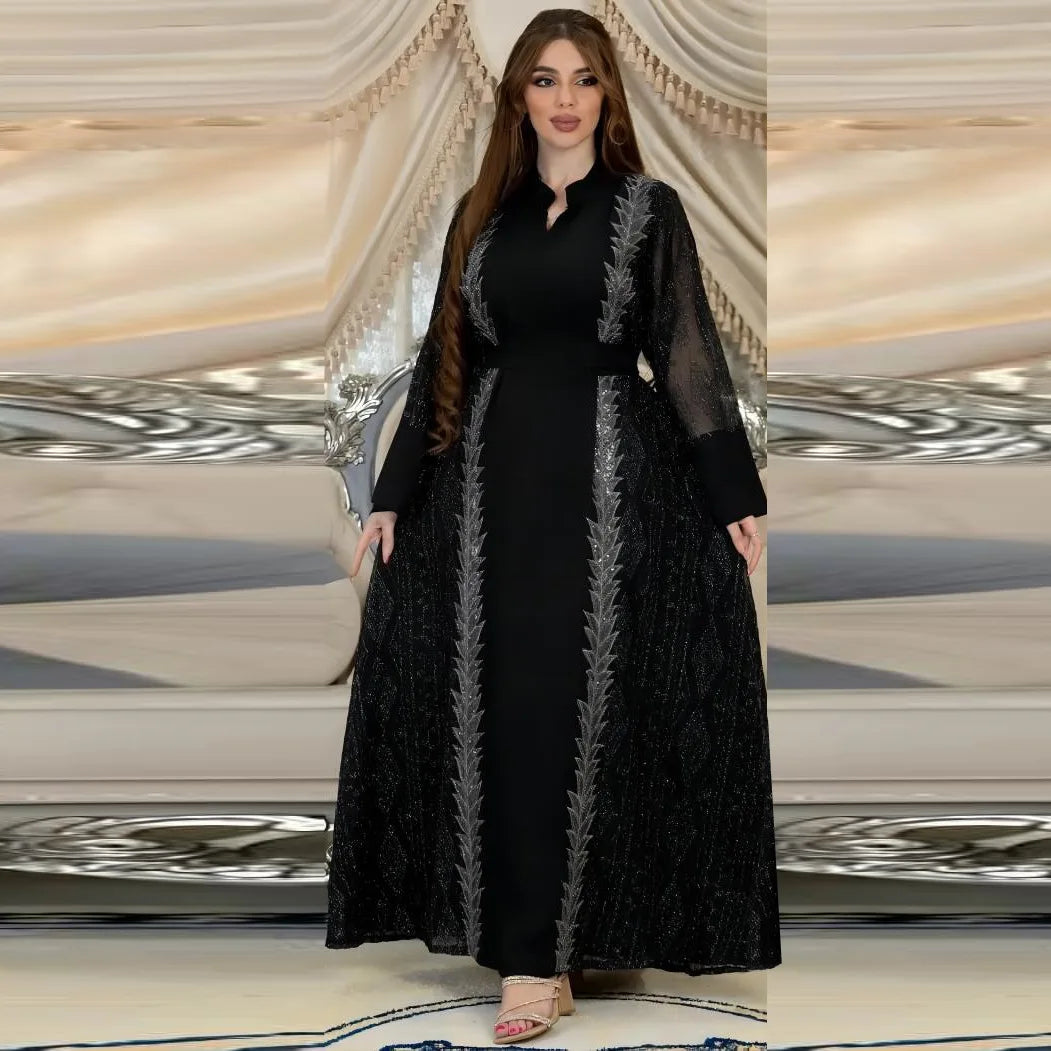 M Muslim Women Dress Abaya Sets Dubai Turkey Muslim Fashion Hijab Dress Kaftan Iraq Caftan
