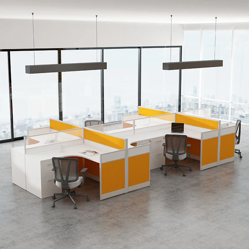 Custom Modern Office Workstation Modular Partition Cubicles 2-4 Person Office Cubicle Partition Modern Office Furniture