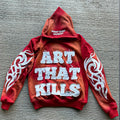 500gsm Heavyweight 100% Cotton Custom Design Applique Embroidery Patch Breathable Lined Streetwear Distressed Sun Men's Hoodie