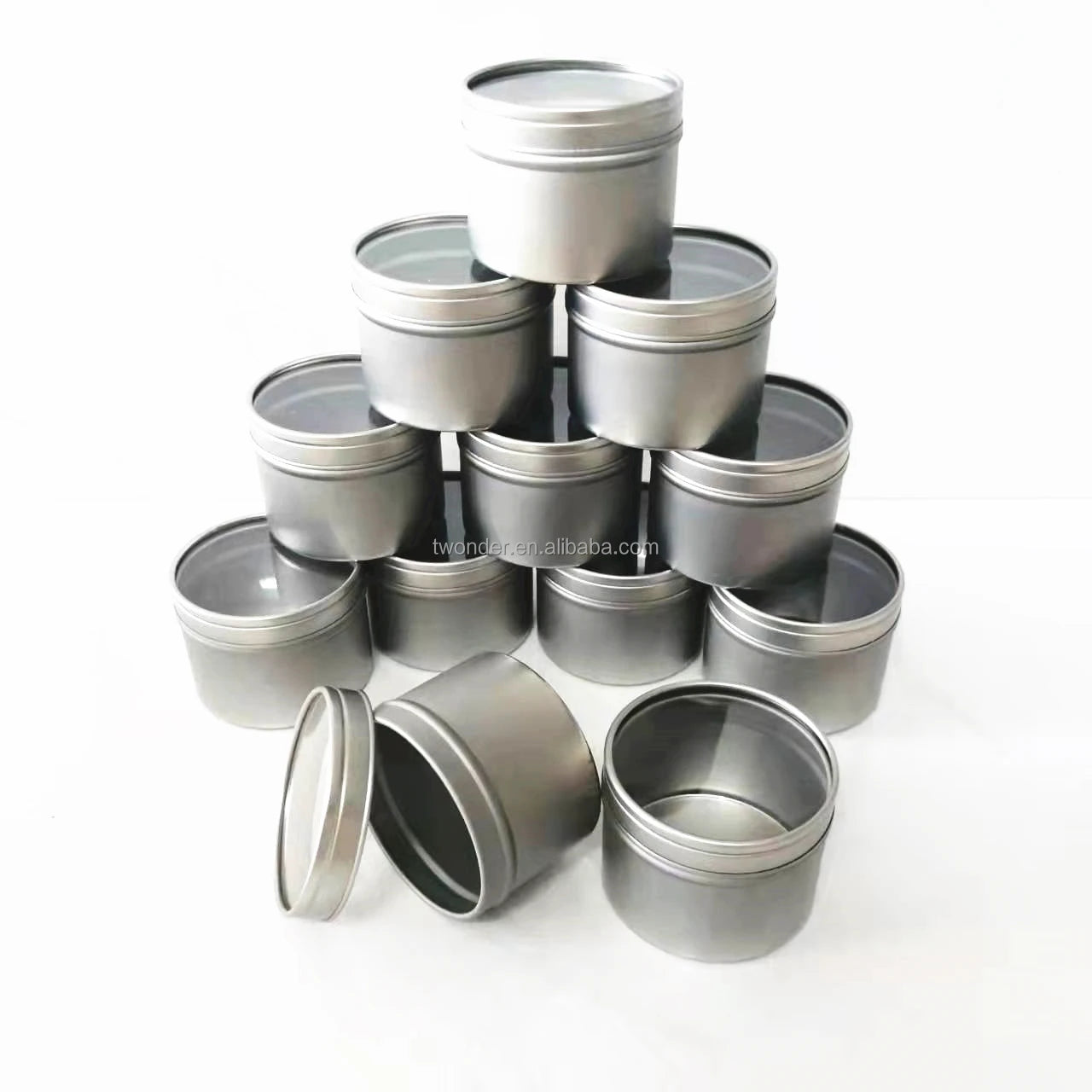Ready to Ship Factory Wholesale Clear Window Food Grade Spice Tin with Window D60xH45mm D90*H20 D90*H35 D90*H40 Candy Storage