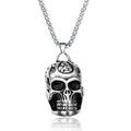 Linsa Jewelry Wholesale Skull Head Charm Heavy Stainless Steel Skull Pendant for Cool Boy Men Necklace