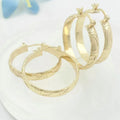 JX292 Bamboo Hoop Earrings 5mm Wide Bamboo Wire 30mm Hoop 14K Gold Ready to Ship Hawaiian Guam Jewelry