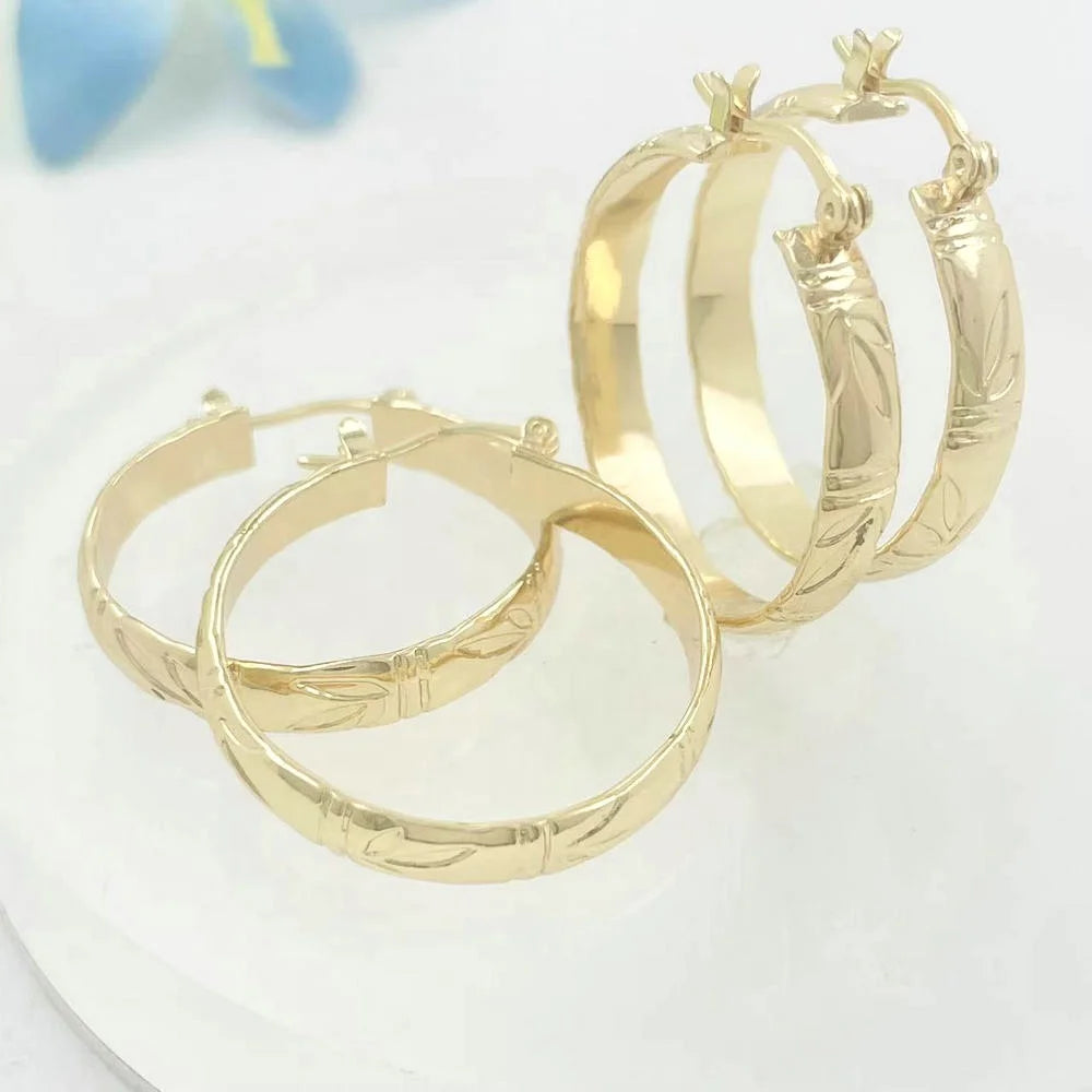 JX292 Bamboo Hoop Earrings 5mm Wide Bamboo Wire 30mm Hoop 14K Gold Ready to Ship Hawaiian Guam Jewelry