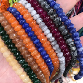 Wholesale 5*8mm Faceted Jade Bead Rondelle Gemstone Beads Rondelle Saucer Stones Beads for Diy