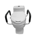 SUNCARE Elder Homecare Safety 6 Inch PP Durable Raised Toilet Seat With Detachable Armrest and Lid