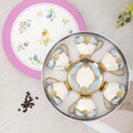 2026 QIAN HU Luxury Modern Eco-Friendly British Golden Rim Fancy Coffee Tea Cup and Saucer Set Porcelain